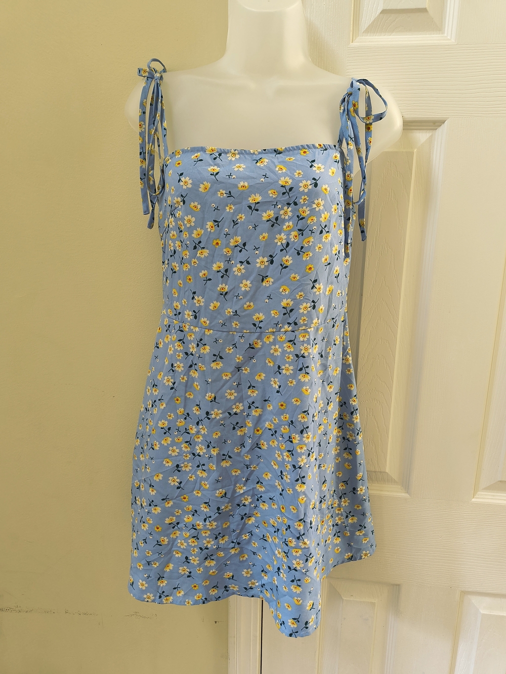 Blue Floral Tie-Shoulder Sundress